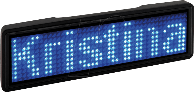 4251266759041 - LED NAME SW BL - LED Name Tag 11x44 Pixel USB Rahmen schwarz LED blau