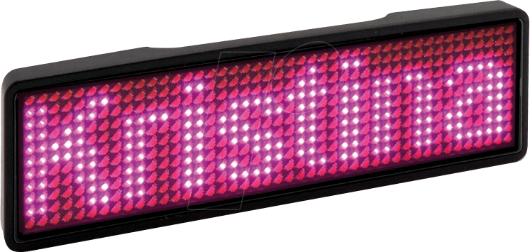 4251266759058 - LED NAME SW PI - LED Name Tag 11x44 Pixel USB Rahmen schwarz LED pink