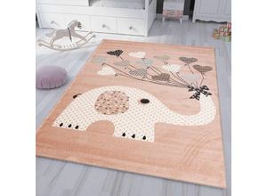 4251275407896 - Vimoda - Kinderteppiche Herzen mit Ballons Elefant Kinderteppich für Mädchen und Jungs Teppich für Kinderzimmer160x230 cm