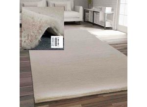 4251275411510 - Vimoda - Fellteppich Kunstfell Teppich Imitat in Beige Dicht Flauschig Seidiger Glanz60x110 cm