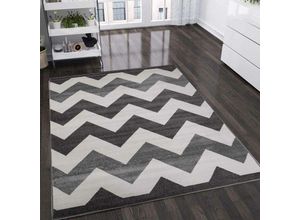 4251275413040 - Vimoda - Moderner Designer Teppich ZickZack Muster Meliert verschiedenen Farben - 4524Grau 80x150 cm 4251275413040 - Vimoda - Moderner Designer Teppich ZickZack Muster Meliert verschiedenen Farben - 4524Grau 80x150 cm