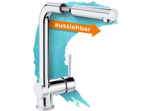 4251280302926 - Küchenarmatur mit Brause ausziehbar - 360° drehbar - flexibel mit hohem Auslauf - Küchenarmatur ausziehbar Honest Extra - Chrom - Calmwaters