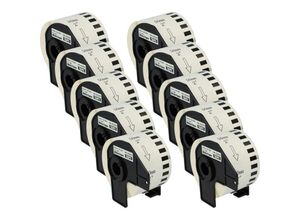 4251303530220 - vhbw 10x Set Etiketten-Rolle 50mm x 3048m kompatibel mit Brother P-Touch QL-560VP QL-570 QL-580 QL-580N QL-650 Etiketten-Drucker