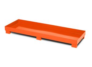 4251305418663 - R+R Industrietechnik RR Industrietechnik Auffangwanne aus Stahl für 4x 200 Liter Fass ohne Gitterrost BxTxH 2400x800x240mm RAL 2004 reinorange