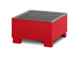 4251305418694 - R+R Industrietechnik RR Industrietechnik Auffangwanne aus Stahl für 1x 200 Liter Fass mit Gitterrost RAL 3000 feuerrot 4251305418694 - R+R Industrietechnik RR Industrietechnik Auffangwanne aus Stahl für 1x 200 Liter Fass mit Gitterrost RAL 3000 feuerrot