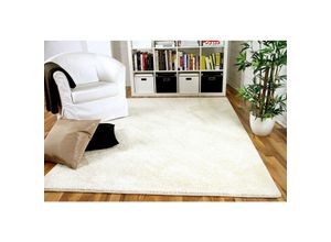 4251314608345 - Hochflor Velours Teppich Mona Creme - 80x160 cm