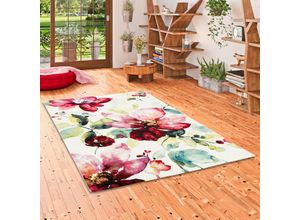 4251314609779 - - Designer Teppich Brilliant Rosa Blumen - 160x230 cm 4251314609779 - - Designer Teppich Brilliant Rosa Blumen - 160x230 cm