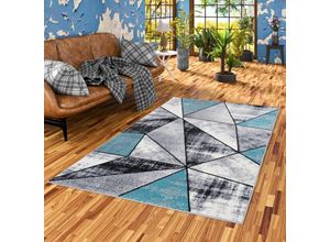 4251314615633 - - Designer Teppich Brilliant Grau Türkis Magic - 160x230 cm