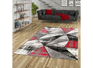 4251314615664 - - Designer Teppich Brilliant Rot Grau Magic - 120x170 cm