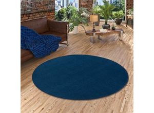 4251314620927 - - Trend Velours Teppich Joy Dunkelblau Rund - 100 cm Rund