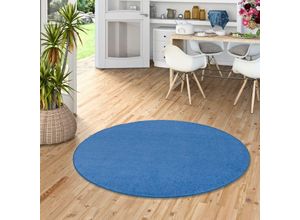 4251314620996 - - Trend Velours Teppich Joy Blau Rund - 100 cm Rund