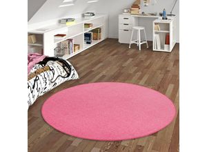 4251314621283 - Trend Velours Teppich Joy Rosa Rund - 133 cm Rund