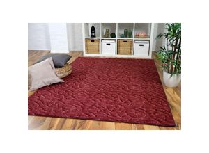 4251314650627 - - Konturenschnitt Hochflor Langflor Teppich Frieda Rot - 80x160 cm