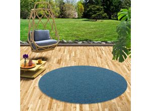 4251314654908 - - Kunstrasen Rasenteppich mit Noppen Kingston Blau Rund - 200 cm Rund