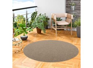 4251314654984 - - Kunstrasen Rasenteppich mit Noppen Kingston Beige Rund - 100 cm Rund