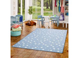 4251314655035 - - Kinder Spiel Teppich Sterne Blau - 80x160 cm