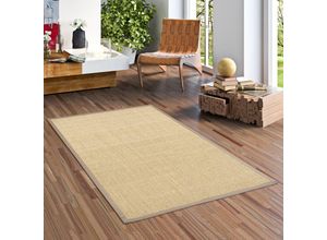 4251314656865 - Sisalteppich Natura Grau Creme Mix Bordüre Taupe - 200x250 cm