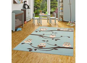 4251314659408 - Kinderteppich Trendline Eulen Pastell Blau - 140x200 cm