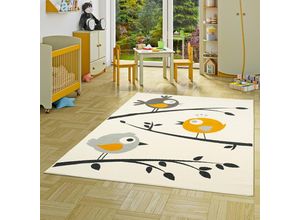 4251314659484 - - Kinderteppich Trendline Vögel Creme Gelb - 80x150 cm