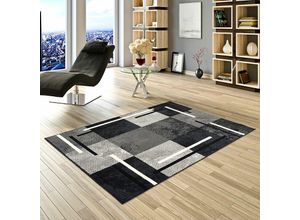 4251314659644 - - Teppich Modern Trendline Schwarz Grau Karo - 80x150 cm