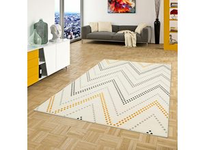 4251314662347 - - Teppich Modern Trendline Zick Zack Creme Gelb - 80x150 cm