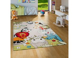 4251314666185 - - Kinder Teppich Faro Safari Bunt Tiere - 80x150 cm