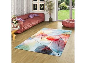 4251314666345 - - Designer Teppich Faro Tropical Bunte Blätter - 120x170 cm