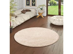 4251314673176 - - Luxus Hochflor Langflor Teppich Milano Beige Rund - 160 cm Rund