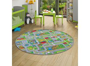 4251314673466 - Kinder Spiel Teppich Abenteuerland Bunt Rund - 200 cm Rund