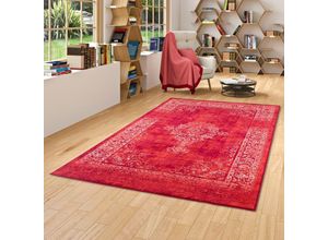 4251314676931 - - Designer Teppich Passion Vintage Bordüre Rot - 80x150 cm