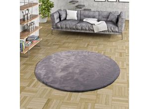 4251314677822 - Luxus Super Soft Fellteppich Plush Grau Rund - 120 cm Rund