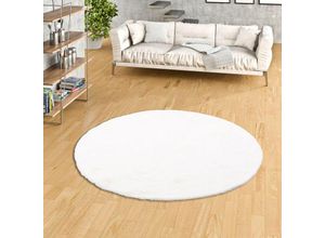 4251314677877 - Luxus Super Soft Fellteppich Plush Weiss Rund - 80 cm Rund