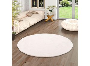 4251314677969 - - Luxus Super Soft Fellteppich Plush Creme Rund - 80 cm Rund