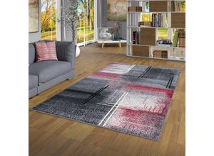 4251314678638 - Designer Teppich Brilliant Rot Grau Verlauf - 80x150 cm