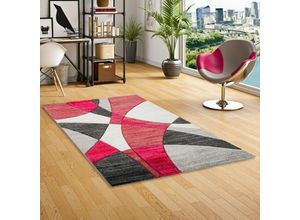 4251314681249 - Designer Teppich Maui Modern Rot Grau Pink Retro - 80x150 cm