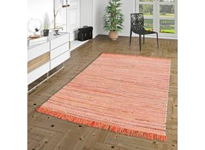 4251314683007 - - Baumwolle Natur Teppich Cayenne Rot Orange Bunt Meliert - 90x160 cm