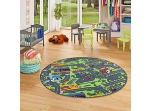 4251314686688 - - Kinder Spiel Teppich City Play Rund - 160 cm Rund