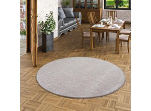 4251314693303 - - Luxus Soft Velours Teppich Shine Taupe Rund - 100 cm Rund