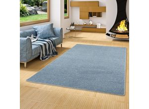 4251314694348 - - Hochflor Velours Teppich Luna Mix Blau - 160x160 cm