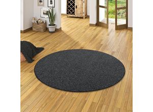 4251314694614 - - Hochflor Velours Teppich Luna Mix Anthrazit Rund - 100 cm Rund