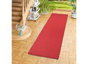 4251314698599 - - Sisal Natur Läufer Teppich Astra Rot - 80x240 cm