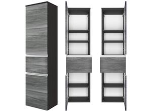 4251324900668 - Lomadox - Midischrank 40cm in Eiche rauchsilber APIA-03 mit 2 gedämpften Türen b h t ca 40 154 35 cm - grau