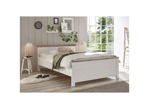 4251324908961 - Bett Landhausstil FERNA-61 in Pinie weiß Nb mit Absetzungen in Pinie dunkel Nb b h t ca 155 86 208 cm - braun