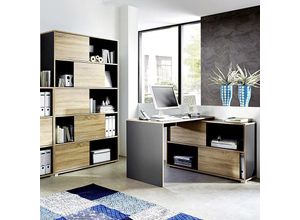 4251324914382 - Lomadox - Büromöbel Set 2-teilig MANHATTEN-01 Anthrazit Sonoma-Eiche-Nb - grau 4251324914382 - Lomadox - Büromöbel Set 2-teilig MANHATTEN-01 Anthrazit Sonoma-Eiche-Nb - grau