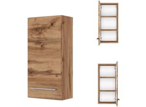 4251324915105 - Lomadox - Badezimmerschrank Hängeschrank LOUNY-03 in Wotaneiche Nb b h t ca 30 64 20 cm - braun