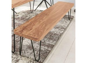 4251324980103 - Lomadox - Esszimmer Sitzbank Massiv-Holz Akazie Holz-Bank Natur-Produkt Küchenbank im Landhaus-Stil b h t ca 120 45 40cm