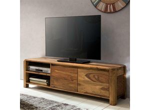 4251324982947 - Lomadox - Lowboard Massivholz Sheesham Kommode 140 cm TV-Board Ablage-Fächer Landhaus-Stil Unterschrank 40 cm TV-Möbel b h t ca 140 40 35cm