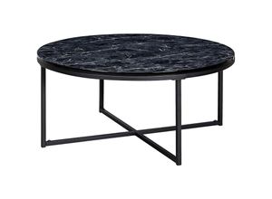 4251324991611 - Lomadox - Couchtisch mit Marmor Optik Schwarz b h t ca 80 36 80cm - schwarz