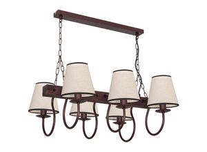 4251334605522 - Licht-erlebnisse - Hängelampe E14 rustikal in Beige - Beige Braun