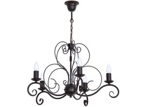 4251334608899 - Licht-erlebnisse - Hängelampe mauro Ø62cm 5-flmg - Schwarz